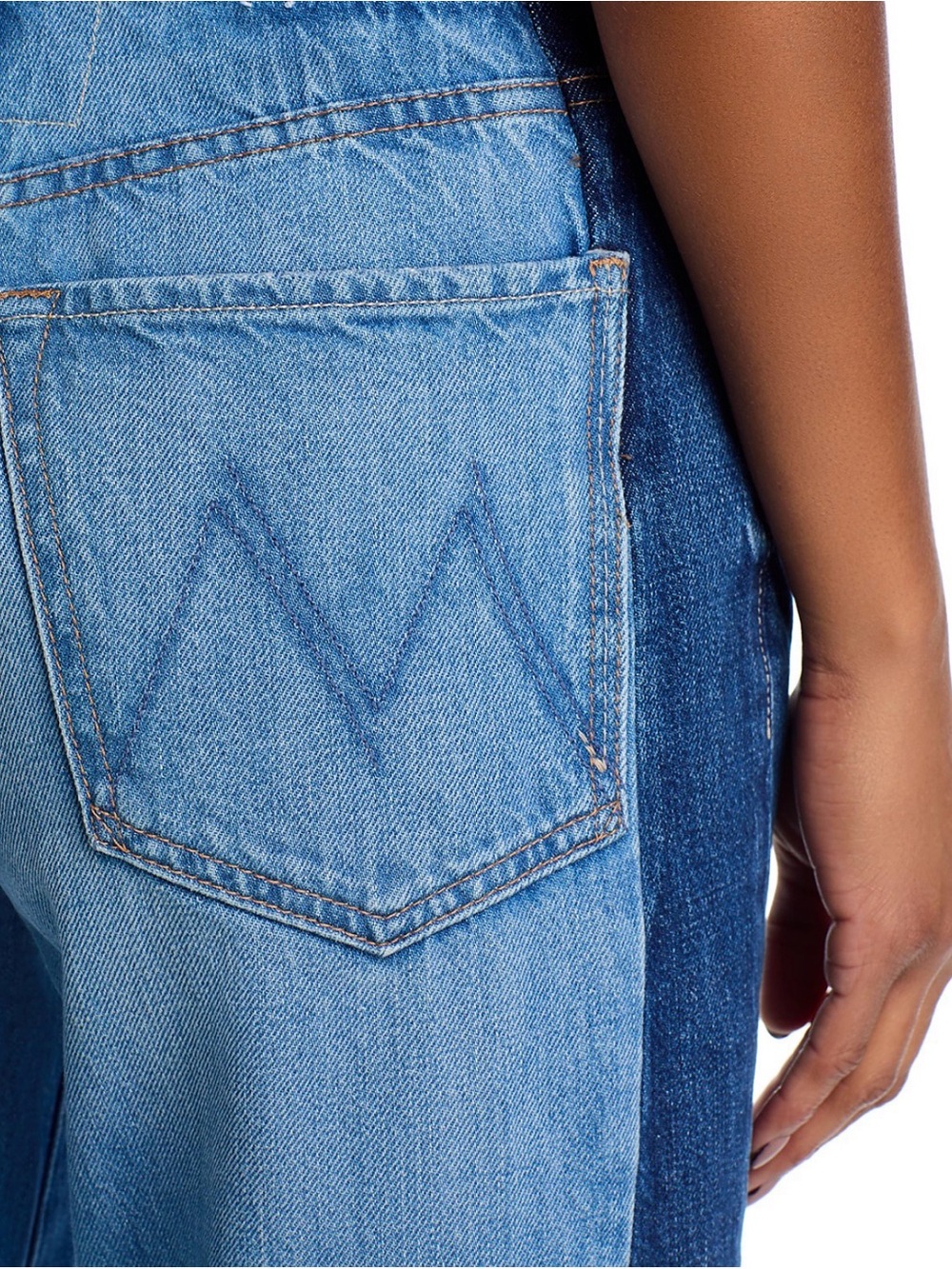 MOTHER the Tuxedo sidestepper sneak fray high rise wide leg jeans double stacked - Picture 4 of 9